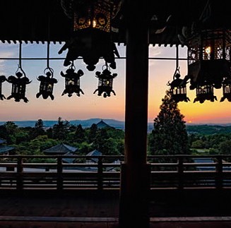 二月堂からの夕陽